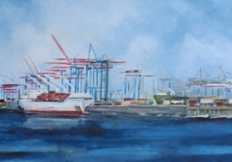 Hafenpanorama, 120 x 60 cm für NCL-Stiftung